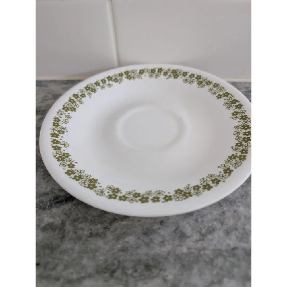 Vintage Corelle Spring Blossom Crazy Daisy Cup‎ and Saucer Hook Handle Set
